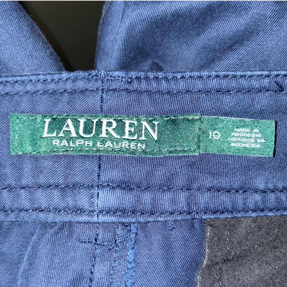 Lauren Ralph Lauren 100% Cotton Navy Blue Shorts Women Size 10 - Picture 8 of 9